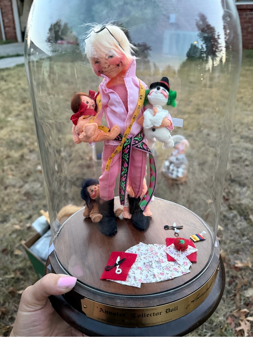 Annalee Collector Doll in glass dome